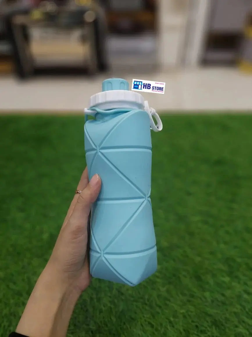 Portable Silicone Folding Water Bottle – 600ML | Leakproof Collapsible Sports Bottle SnapUp Pakistan 999.00 Light Green