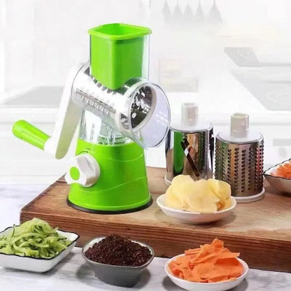 Hand Crank Rotary Cheese and Vegetable Grater with Non-Slip Suction Cup Base