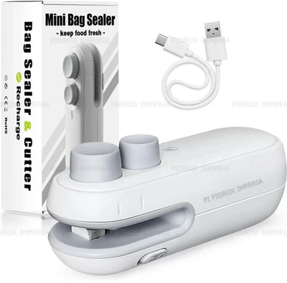 2-in-1 Portable Mini Heat Bag Sealer — Rechargeable Food Freshness Sealing Machine SnapUp Pakistan