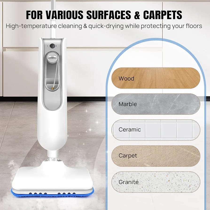 Electric Mop Steam Cleaner Microfiber Pads Washable Reusable Home Cleaning SnapUp Pakistan